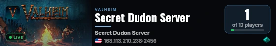 Secret Dudon Server live status badge