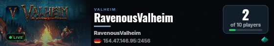 RavenousValheim live status badge
