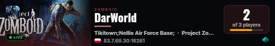 DarWorld live status badge