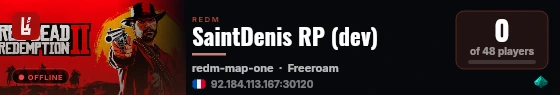 SaintDenis RP (dev) live status badge
