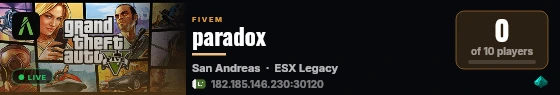 paradox live status badge