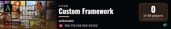 Custom Framework live status badge