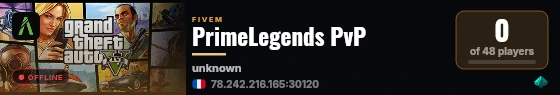 PrimeLegends PvP live status badge