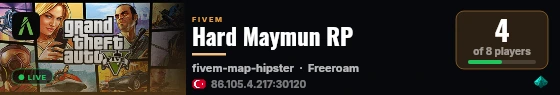 Hard Maymun RP live status badge