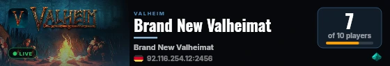 Brand New Valheimat live status badge