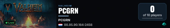 PCGRN live status badge