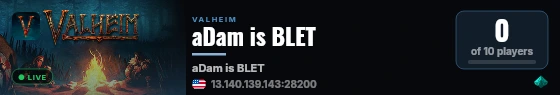 aDam is BLET live status badge