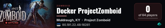 Docker ProjectZomboid live status badge