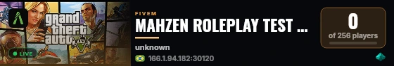 MAHZEN ROLEPLAY TEST SERVER live status badge
