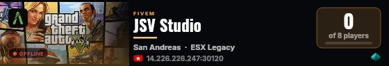 JSV Studio live status badge