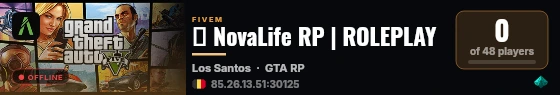 ❄️ NovaLife RP | ROLEPLAY live status badge