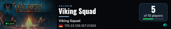 Viking Squad live status badge