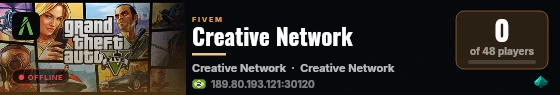 Creative Network live status badge
