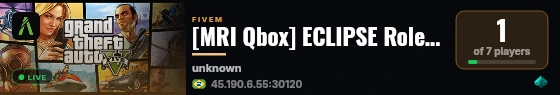 [MRI Qbox] ECLIPSE Roleplay live status badge