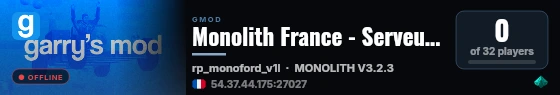 Monolith France - Serveur de développement live status badge