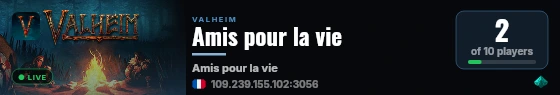 Amis pour la vie live status badge