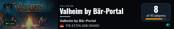 Valheim by Bär-Portal live status badge