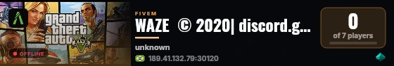 WAZE  © 2020| discord.gg/waze live status badge