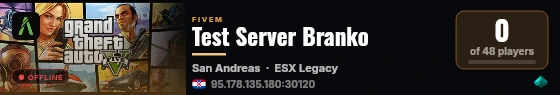 Test Server Branko live status badge
