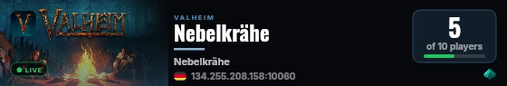 Nebelkrähe live status badge