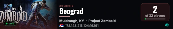 Beograd live status badge
