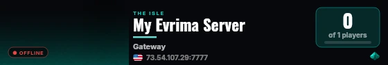 My Evrima Server live status badge