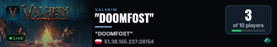 "DOOMFOST" live status badge