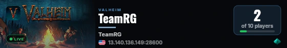 TeamRG live status badge