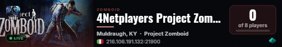 4Netplayers Project Zomboid live status badge