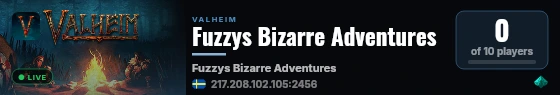 Fuzzys Bizarre Adventures live status badge