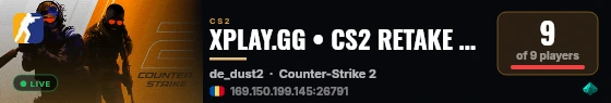 XPLAY.GG • CS2 RETAKE #145 • [RO] live status badge