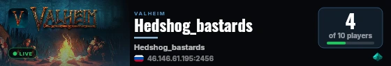 Hedshog_bastards live status badge
