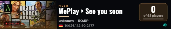 WePlay > See you soon live status badge