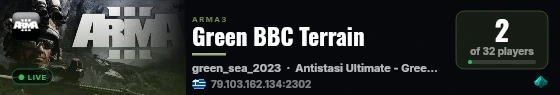 Green BBC Terrain live status badge
