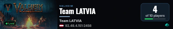 Team LATVIA live status badge