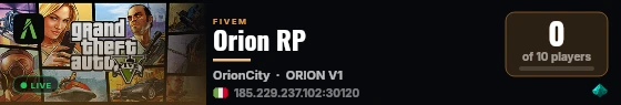 Orion RP live status badge