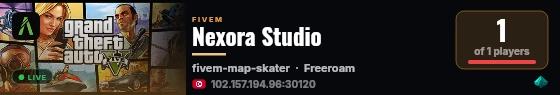 Nexora Studio live status badge