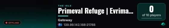 Primeval Refuge | Evrima PvE live status badge