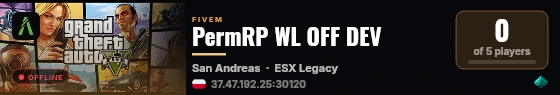 PermRP WL OFF DEV live status badge