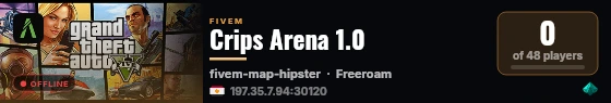 Crips Arena 1.0 live status badge