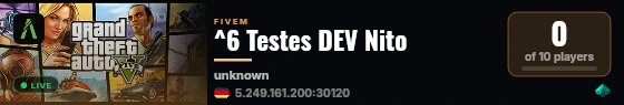 ^6 Testes DEV Nito live status badge