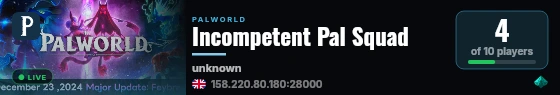 Incompetent Pal Squad live status badge