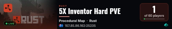 A Shockbyte Rust Server live status badge