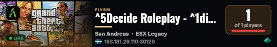 ^5Centic Roleplay - ^1discord.gg/deciderp live status badge