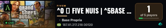 ^0 🔨 FIVE NUIS | ^5BASE CORE live status badge