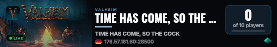 TIME HAS COME, SO THE COCK live status badge