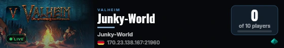 Junky-World live status badge