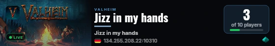 Jizz in my hands live status badge