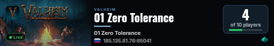01 Zero Tolerance live status badge