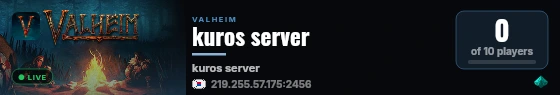 kuros server live status badge
